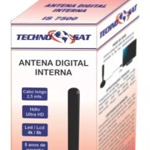 Antena Interna Technosat Imã 7500 Para TV - Cabo 2,5 metros